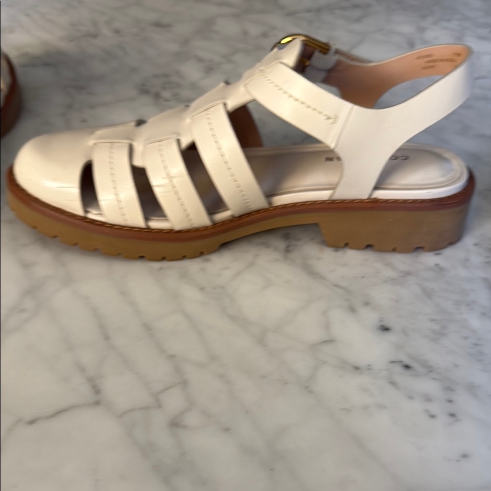 Cole Haan Women's White Leather Sandals - Picture 5 of 6